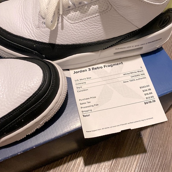 Jordan 3 retro fragment U.S. Men’s size 5 - Picture 4 of 4